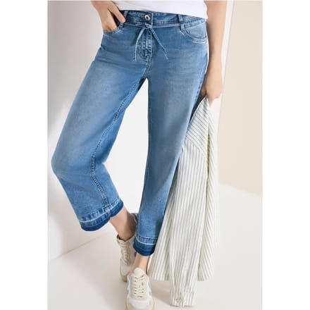 7/8 High Waist straight leg jeans met Loose Fit