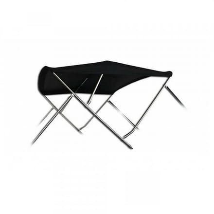 BREG Biminitop | RVS 3-boogs | Breedte 284 <> 300 cm - Hoogte 137 cm - Zwart doek