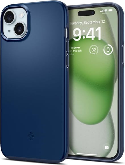 Geschikt voor Spigen Apple iPhone 15 Plus Thin Fit hoesje - Blauw