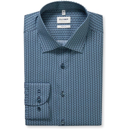 OLYMP Level Five Overhemd, Body Fit, Kent, Marineblauw