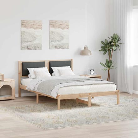 vidaXL - Bedframe - Donkergrijs - 150 - x - 200 - cm - Massief - grenenhout