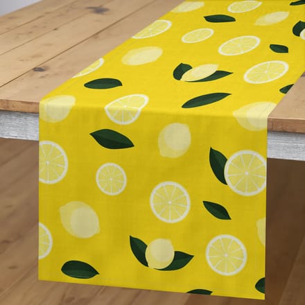 ABAKUHAUS Citroen-tafelrunner – 40 x 180 cm – geel–smaragdgroen