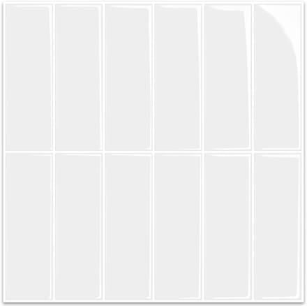 24Supply Plaktegels - 10 Stuks - Glans - Wit - 25.4x25.4cm