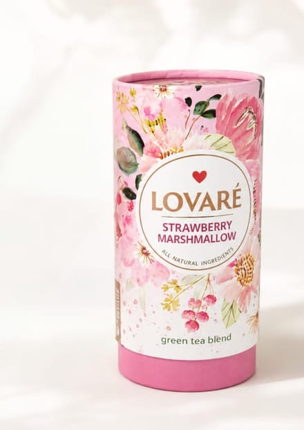 Lovaré Strawberry Marshmallow – Luxe Losse Groene Thee met Aardbei
