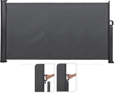 Ambiance Uittrekbaar Windscherm - 300 x 160 cm - Donkergrijs