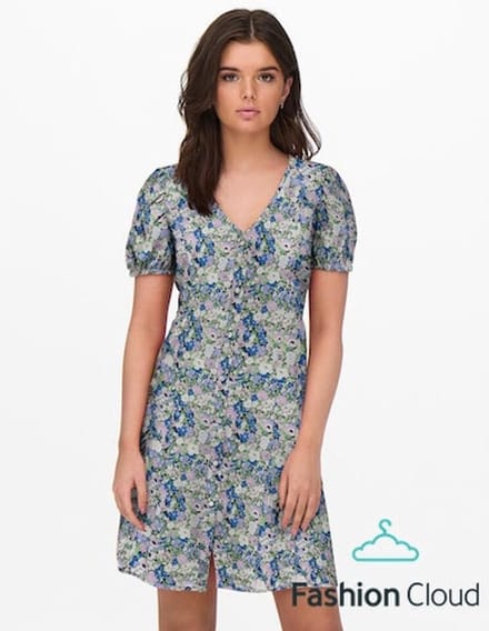 Only Nova Lux Korte Mouw Jurk Blauw XS Vrouw