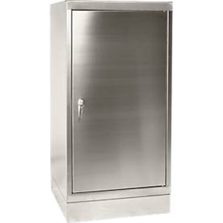 Gereedschapskast, rvs, hoogte 1050 mm, 2 legborden
