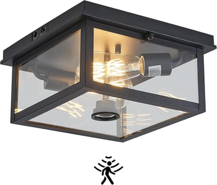Inbouw Buitenplafondlamp met Hoekig Design en Bewegingssensor