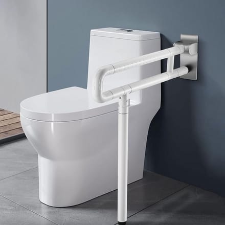 Witte Wandbeugel voor Toilet en Douche 60cm Opvouwbaar RVS