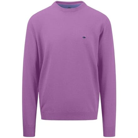 Fynch-Hatton Trui O-Neck Uni Superfine Cotton Dusty Lavender / male