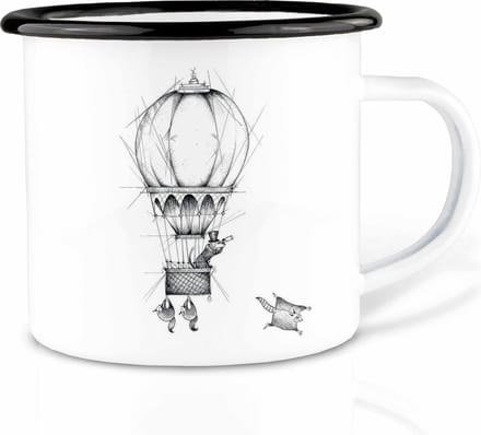 Ligarti Handgemaakte emaille mok Ballonvaarders 300ml