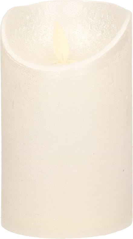 Anna's Collection Led kaars/stompkaars - creme wit - H12,5 x D7,5 cm - wax - bewegende vlam