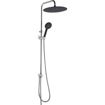 Essebagno Regendouche Essesmart - Zonder Kraan - Zwart/chroom - Mat - Rond - Met Handdouche - 3-straals