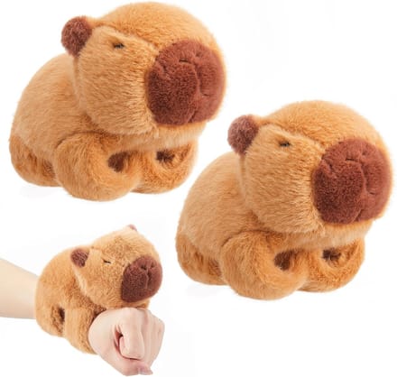 SWAXIGON Capybara Knuffel - Armband speelgoed & gordijnhouderring - 18CM