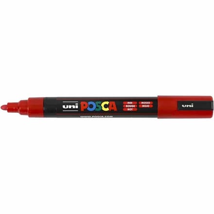 Posca Marker, afm PC-5M, lijndikte 2,5 mm, medium, rood, 1 stuk