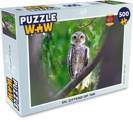 Puzzel Uil zittend op tak - Legpuzzel - Puzzel 500 stukjes