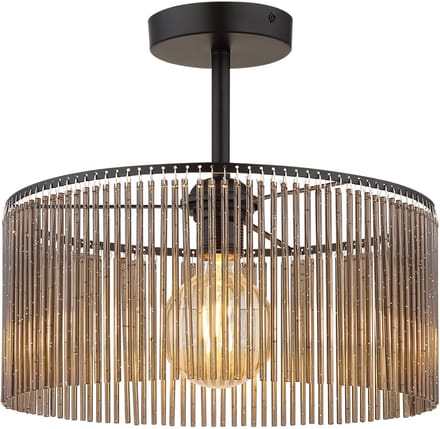 Plafonniere - zwart - LEEDS - glas - Ø 35cm - E27 - 63080108 - Globo