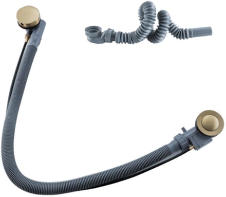 FugaFlow Eccelente Acces Badafvoercombinatie - draaibediening - verlengd - geborsteld messing (goud)