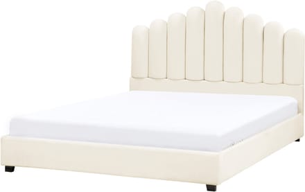 VINCENNES - Bed - Gebroken wit - 140 x 200 cm - Fluweel