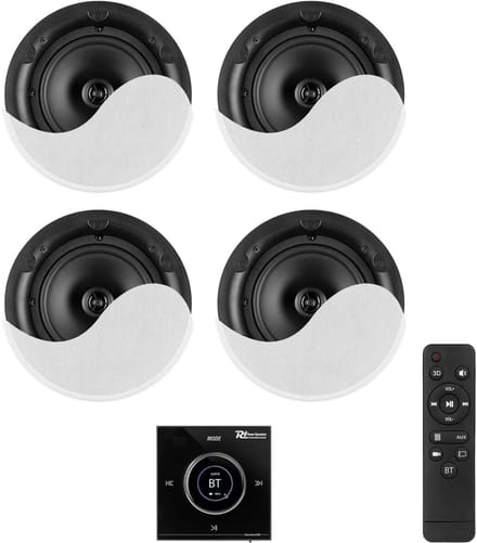Power Dynamics Powerline B100BSet inbouw versterker met 4 plafondspeakers - 6.5 inch - 4x 25W