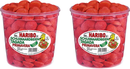 Haribo Schuimaardbeien / Tagada / Primavera snoep - 150 stuks - 1050g x 2