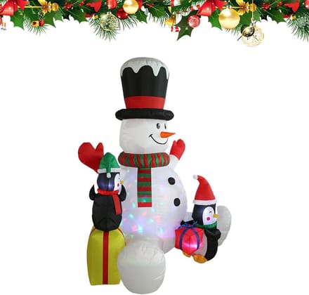 Opblaasbare Pinguïns - Feestdecoratie - Tuin Verfraaien - Automatisch Opblaassysteem - 21 Meter Hoog - Multicolor