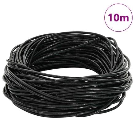 vidaXL - Leren - Koord - 1 - Zwart - Ø1 - mm - x - 10 - m - Leer