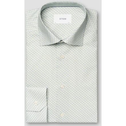Eton Overhemd Signature Twill Allover Mini Fantasy Parrot Pattern Licht Groen / male