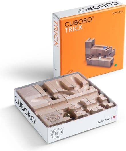 Cuboro knikkerbaan uitbreidingsset Trick - 16 blokken en 5 knikkers