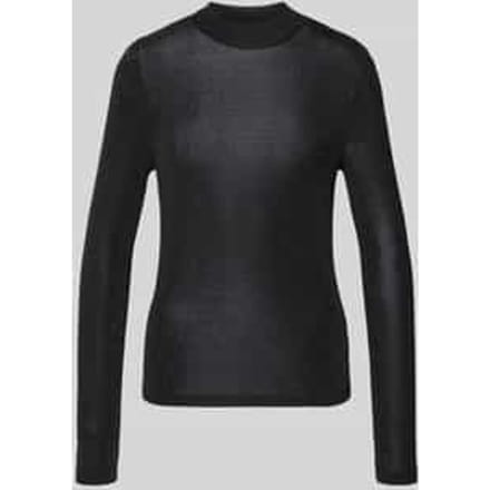 Shirt met lange mouwen en geribde ronde hals