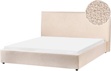 LAVAUR - Tweepersoonsbed - Beige - 160 x 200 cm - Bouclé
