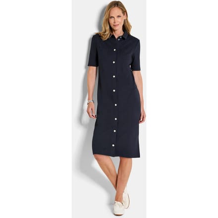 Maritieme jurk van interlock-jersey - marine - Gr. 22 van Goldner Fashion