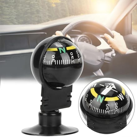 2PCS LC282 ABS Boussole de Voiture Portable à Bulle de Guidage avec Ventouse Outils de Navigation Extérieure gray