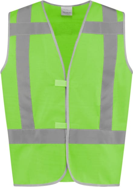 Veiligheidsvest 100% polyester lime maat 116-128