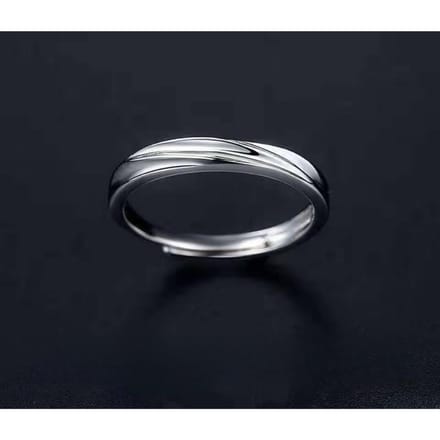 Bague pour Hommes Bague Unique Ouverture Simple Personnalité Bague Étudiante Opening adjustable gray