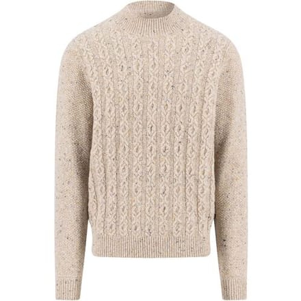 Fynch-Hatton Kabeltrui Heren – Mock Neck – Wol & Alpaca – Donegal
