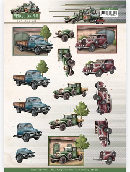 3D Cutting Sheet (knipvel) - Amy Design - Vintage Transport - Truck