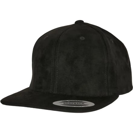 Flexfit - Suede Leather Snapback black one size Snapback Pet - Zwart