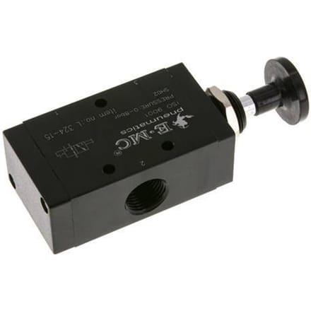 3/2 G1/2'' Axiale Handbedieningsklep Detent 0-8bar/0-112psi E.MC