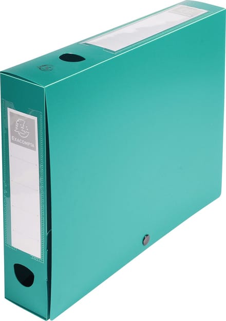 Exacompta 10x Ondoorzichtige klasseerdoose PP 7/10de Rug 60mm - A4 - Groen - 59633E