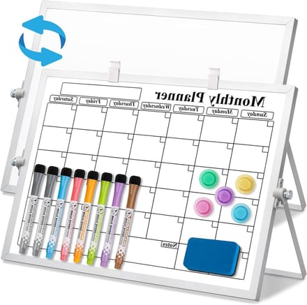 Dubbelzijdig Magnetisch Whiteboard 40 x 30 cm - Droog uitwisbaar Bureau
