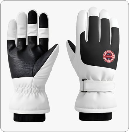 Wit - Waterdichte Ski & Snowboard Handschoenen – Touchscreen, Winddicht Winterhandschoenen met Polsriem
