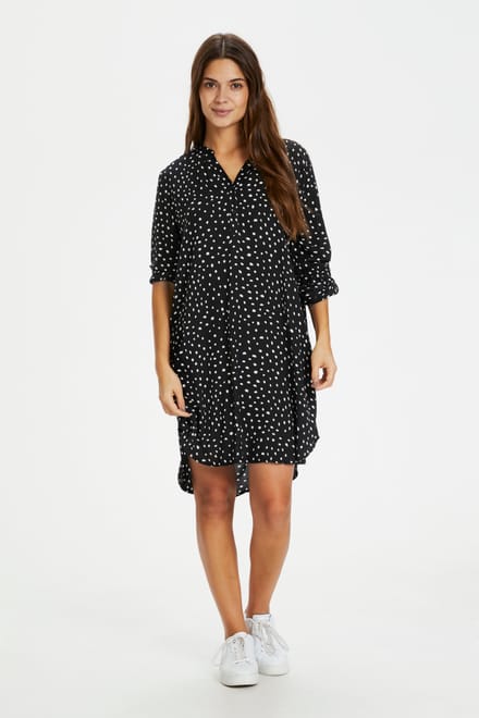 Jurk Regular fit black white