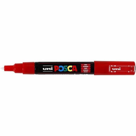 Posca Marker, afm PC-1M, lijndikte 0,7 mm, extra-fijn, rood, 1 stuk