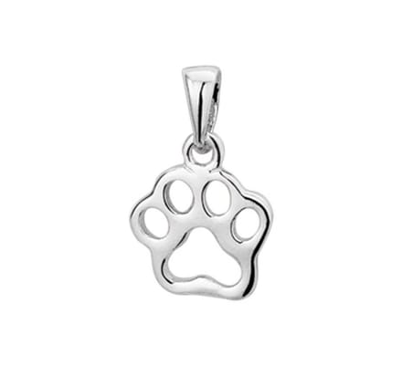 hanger hondenpoot zilver gerhodineerd