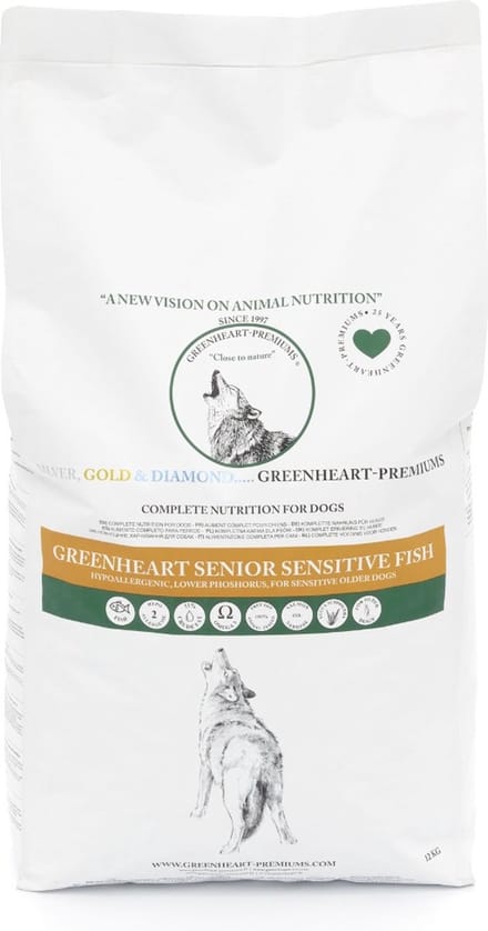 Greenheart hondenvoer Senior Sensitive Fish 12 kg - Hond