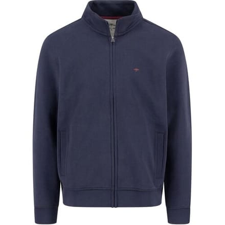 Fynch-Hatton Vest Uni Color Cotton Sweat Stand-Up Zip Collar Navy / male