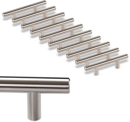 10 x Meubelgreep G6 Boorgatafstand 64 mm geborsteld Stanghandgreep / relinggreep van SOTECH