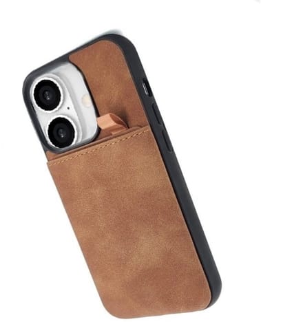 Cityhoesje â“ Backcover â“ iPhone 17 â“ Card Holder hoesje â“ Bruin