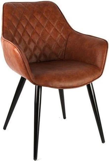 Countryfield Eetkamerstoel Cordoba 60 X 84 Cm Kunstleer/staal Cognac